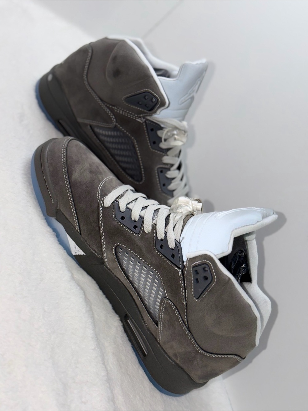 Jordan Men’s Suede Sneakers in Grey and White